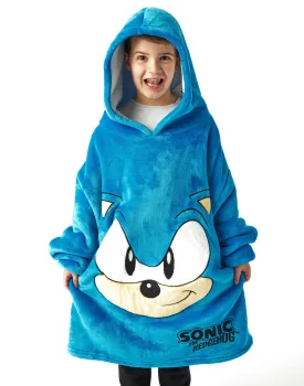 Sonic Boys Blue Fleece Hooded Blanket Hoodie