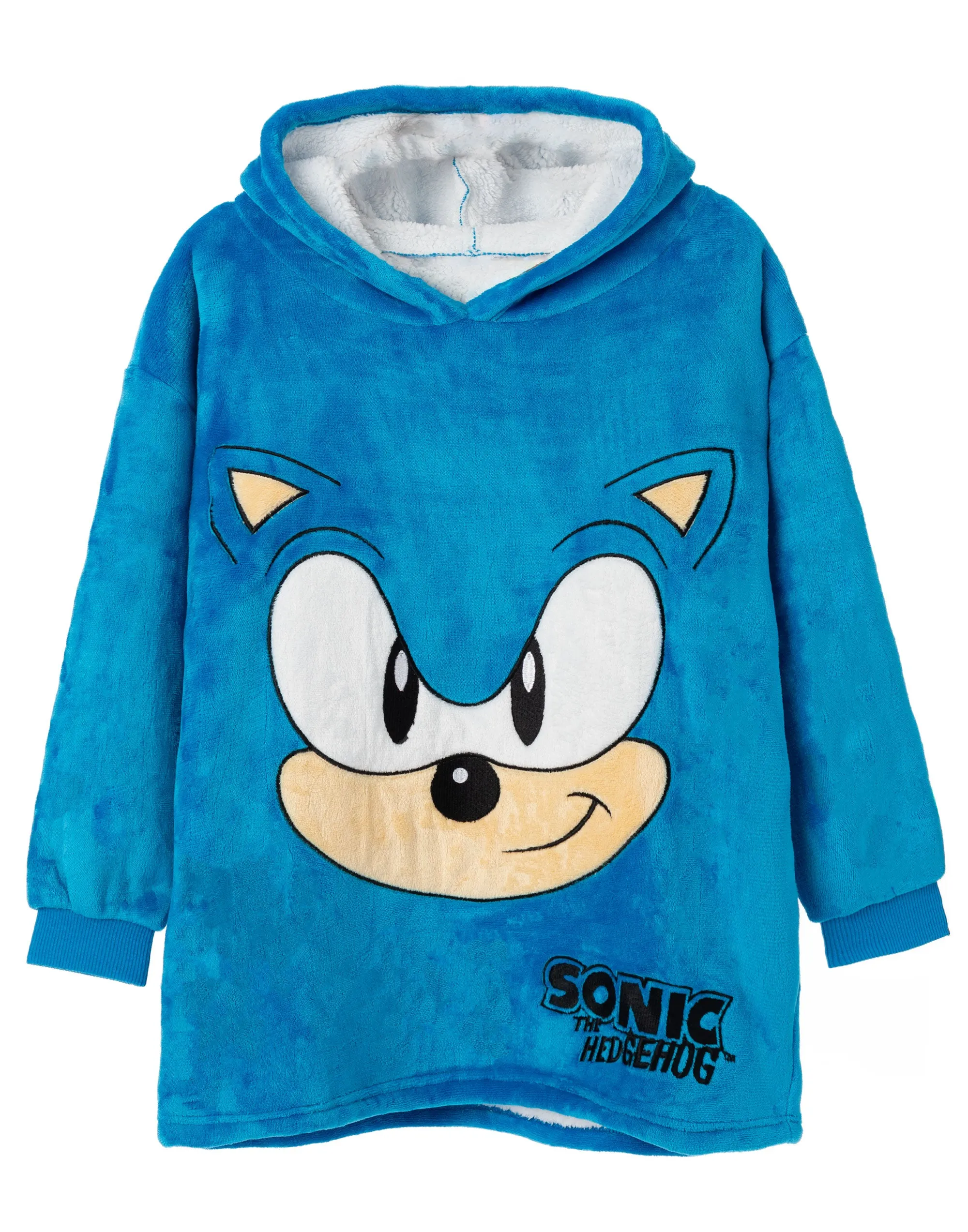 Sonic Boys Blue Fleece Hooded Blanket Hoodie