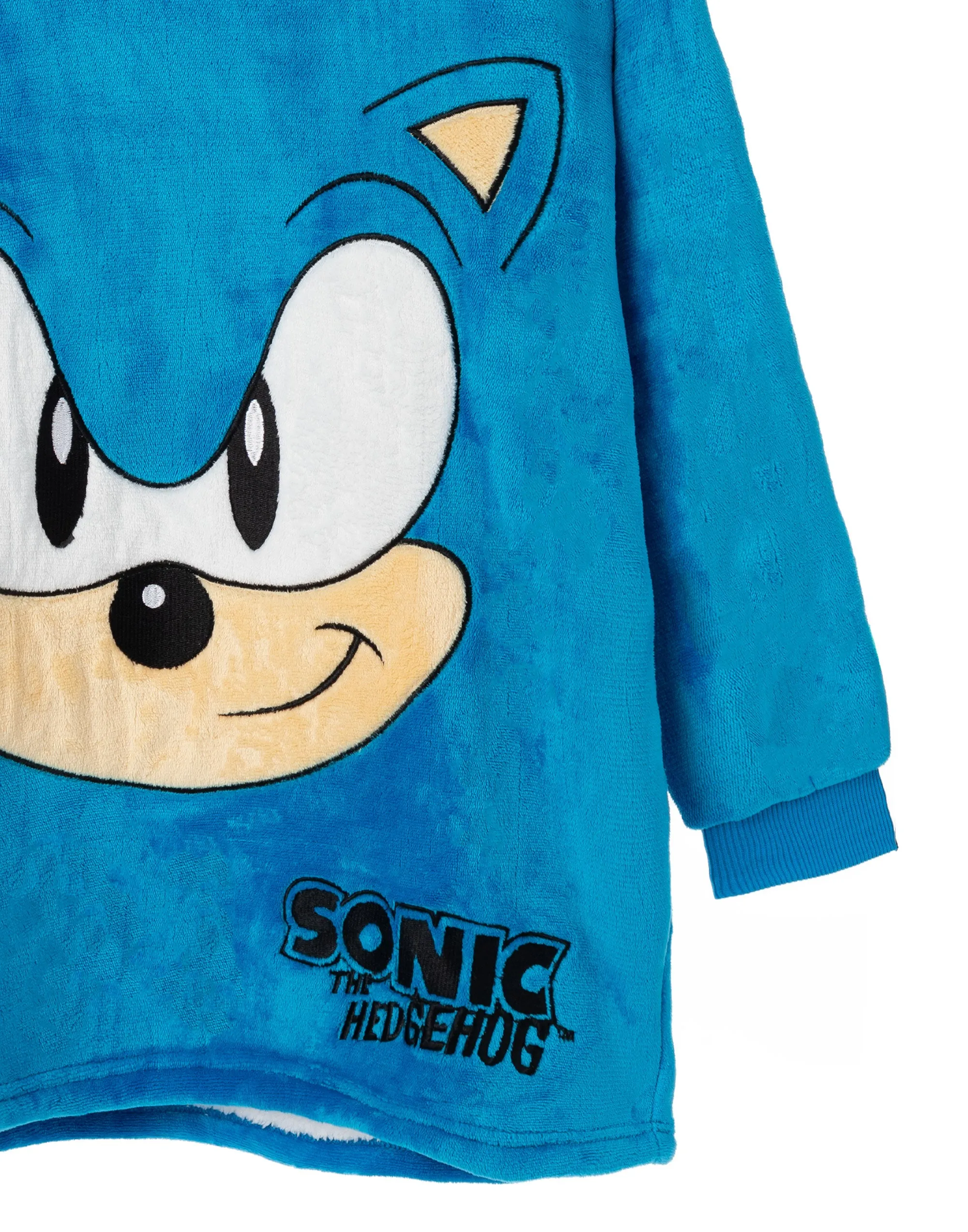 Sonic Boys Blue Fleece Hooded Blanket Hoodie