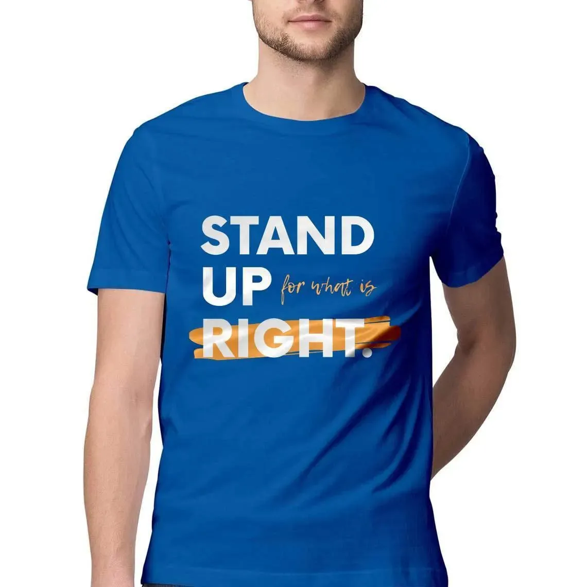 Stand Up Round Neck T-shirt for Men