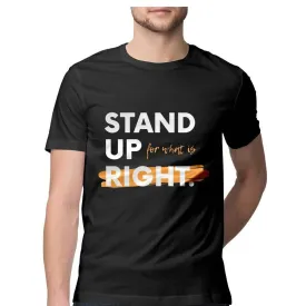 Stand Up Round Neck T-shirt for Men