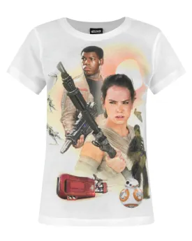 Star Wars Girls White Short Sleeved T-Shirt