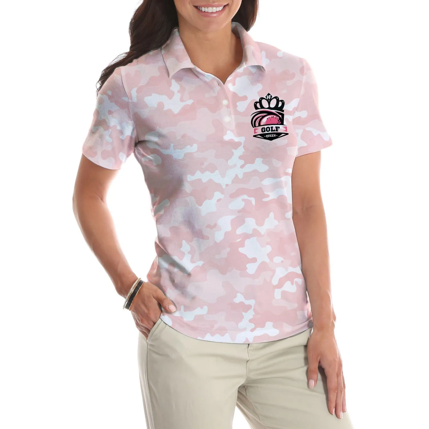 Stop Leering At My Putt Short Sleeve Women Polo Shirt Coolspod