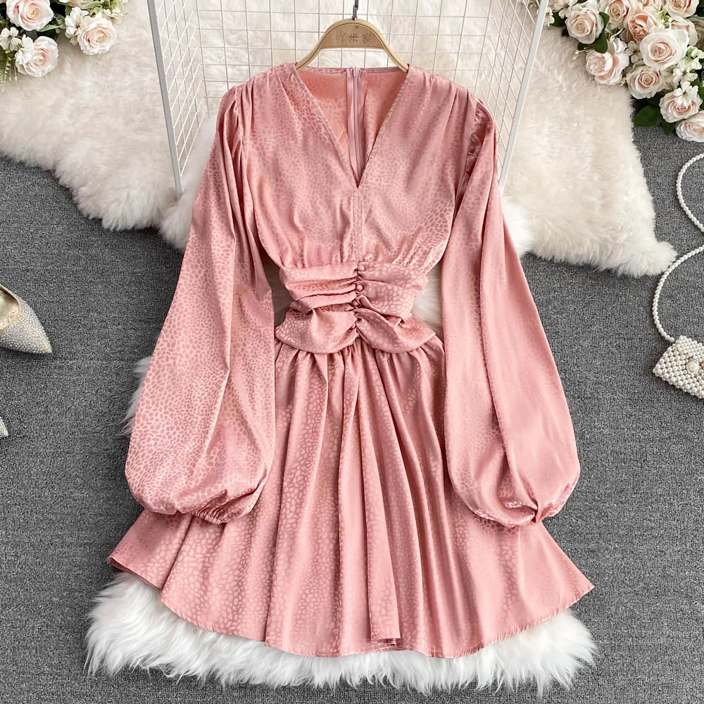 Stylish v neck long sleeve dress fashion dress    S183