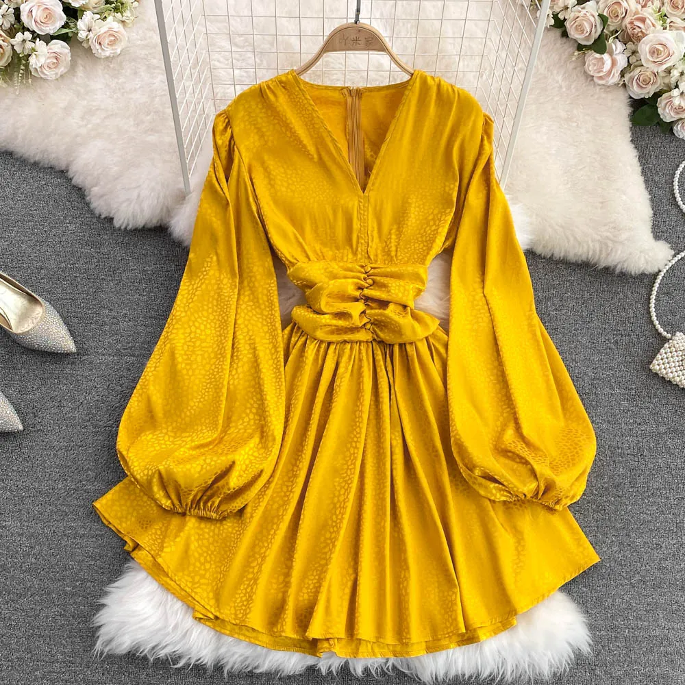 Stylish v neck long sleeve dress fashion dress    S183