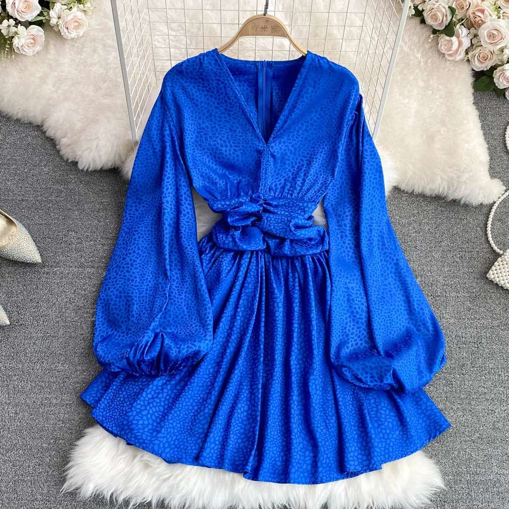 Stylish v neck long sleeve dress fashion dress    S183