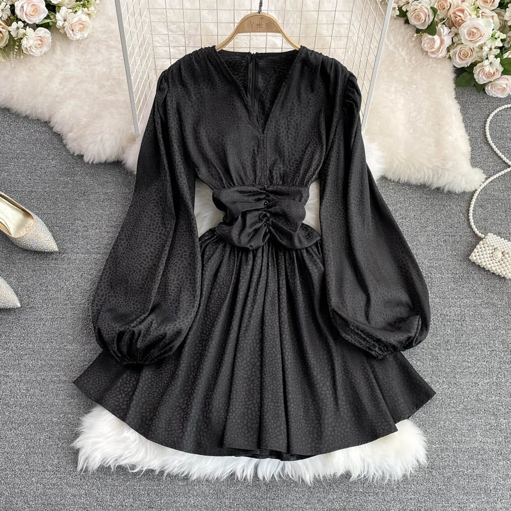 Stylish v neck long sleeve dress fashion dress    S183