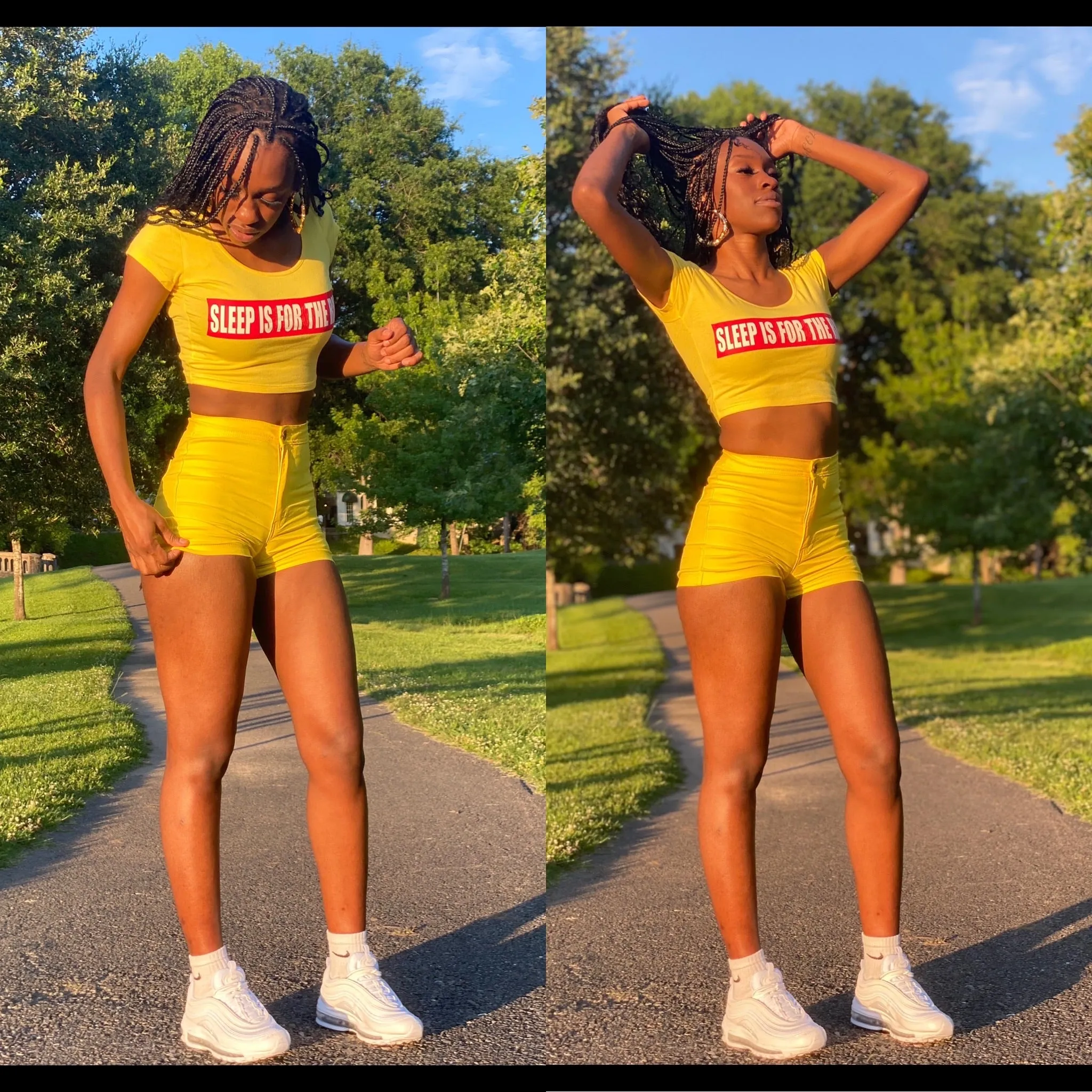 (Summertime Yellow) ‘Classic Logo’ Crop Tops