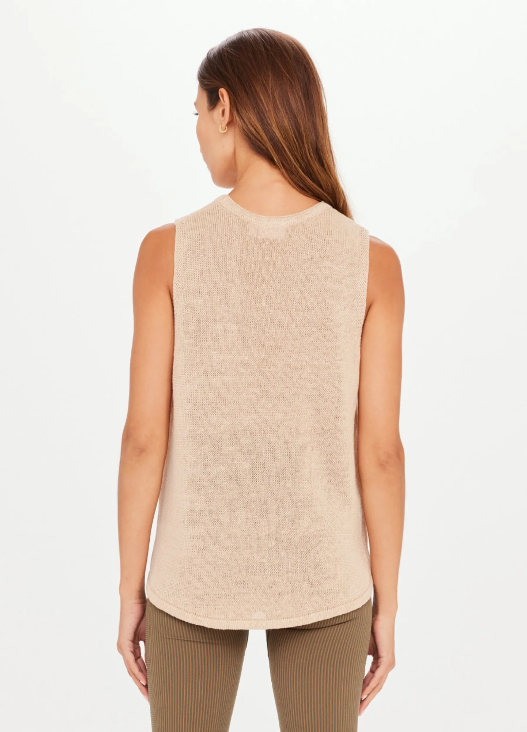 The Upside - Knitted Muscle Tank - Pebble