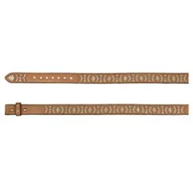 Trenditions Catchfly Women's Tan Metallic Underlay Belt