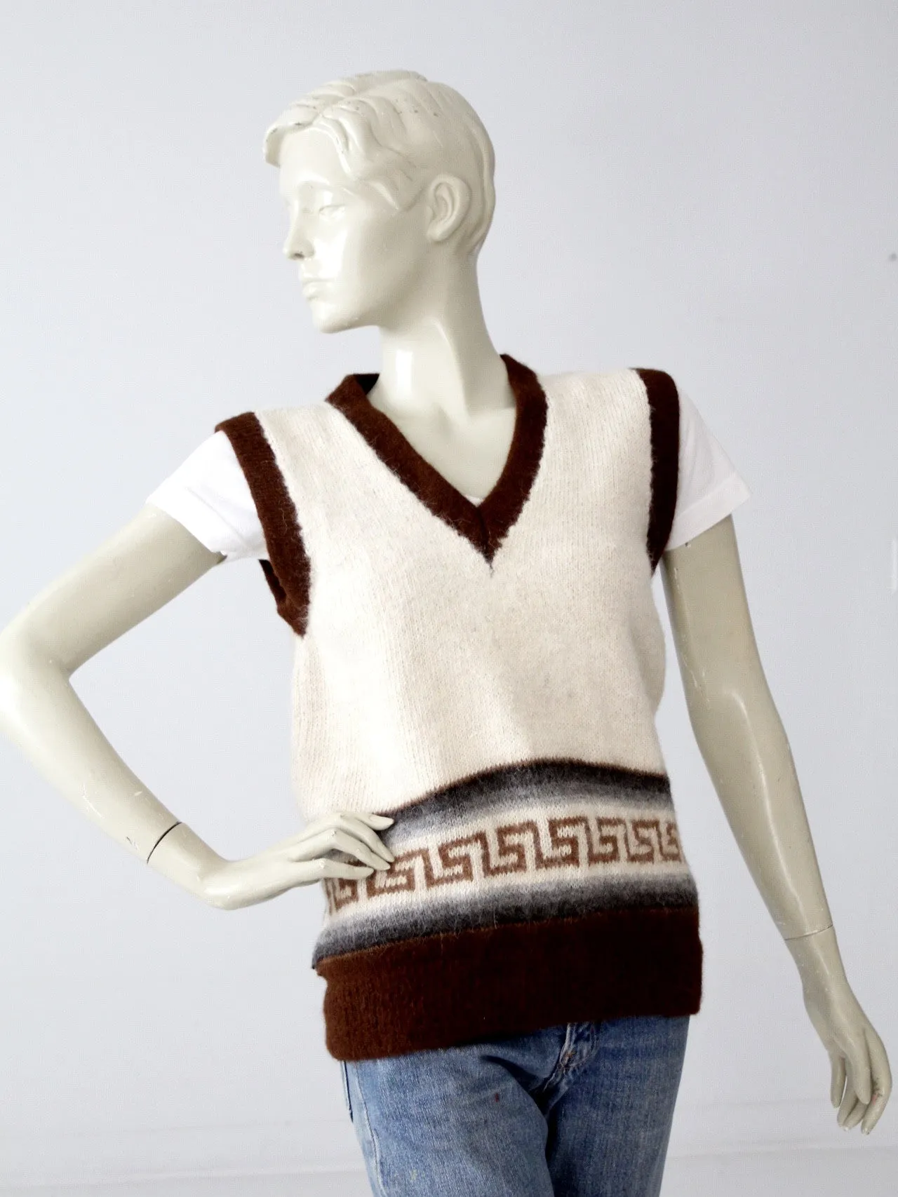 vintage 70s alpaca sweater vest