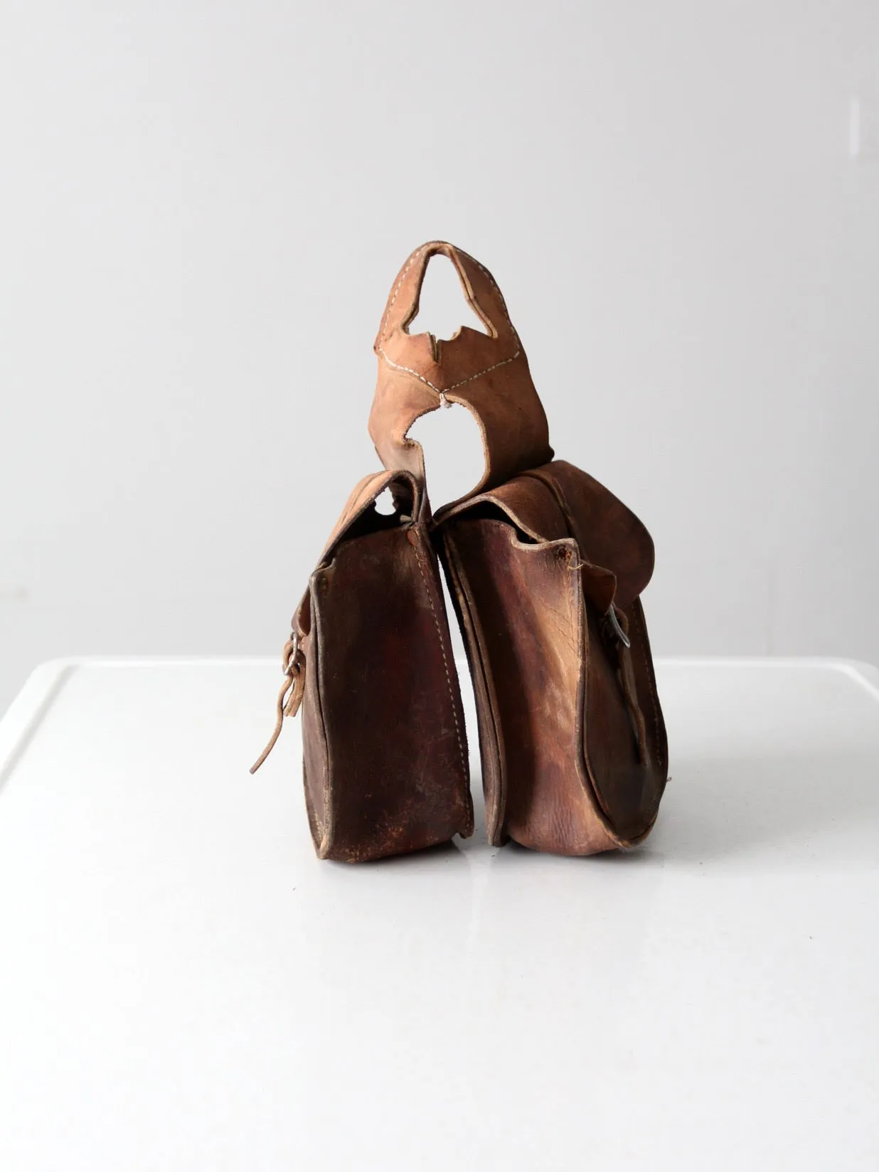 vintage leather horse saddle bags