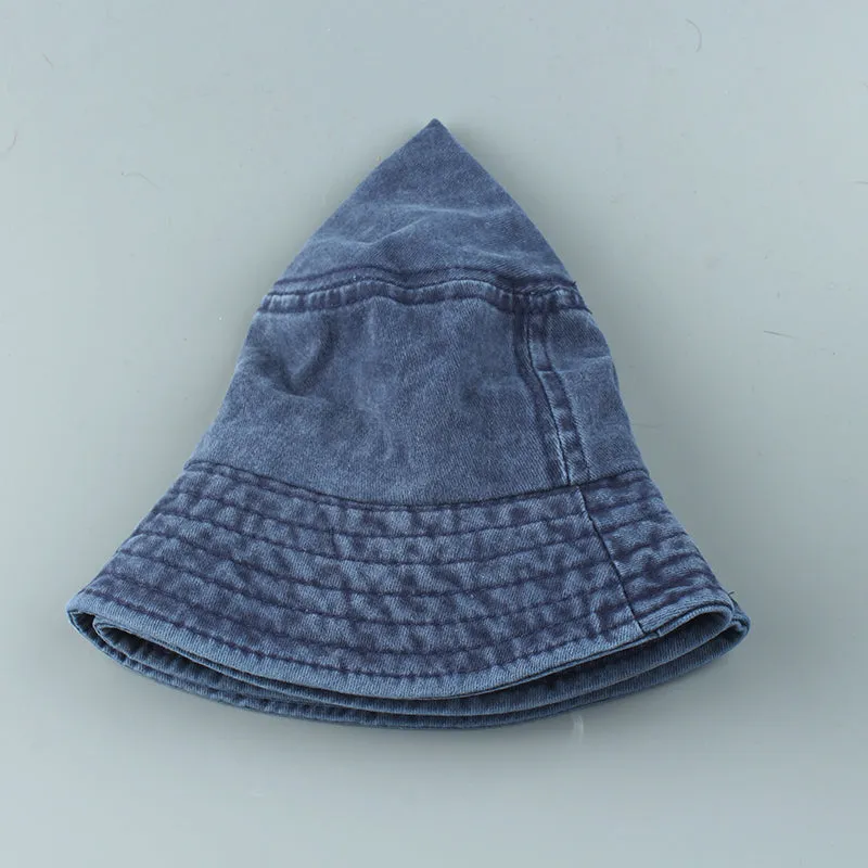 Washed Denim Bucket Hats Fashion Bob Caps Women Panama Bucket Cap