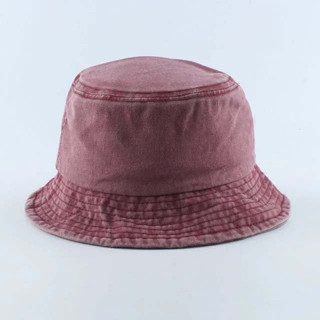 Washed Denim Bucket Hats Fashion Bob Caps Women Panama Bucket Cap