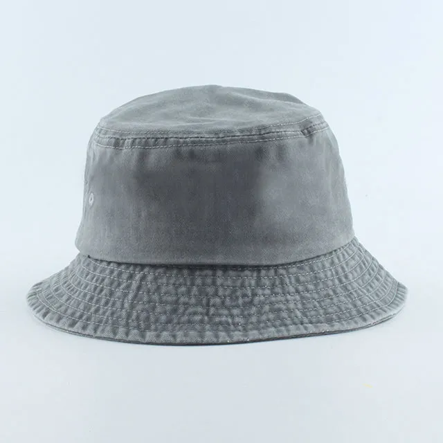 Washed Denim Bucket Hats Fashion Bob Caps Women Panama Bucket Cap