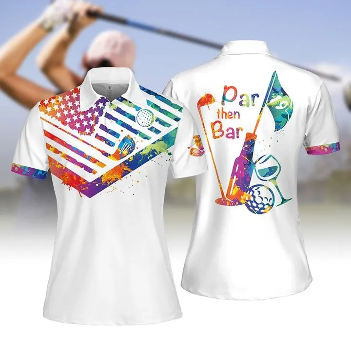 Water Color Par Then Bar Women Golf Apparel, Golf Shirts for Women Sleeveless with Collar, Ladies Sleeveless Golf Shirt