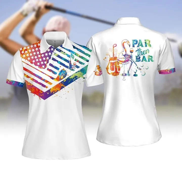 Watercolor Par Then Bar Flamingo V2 Women Golf Apparel