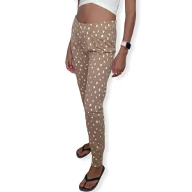 Women Pajama Pants - Brown x White dots