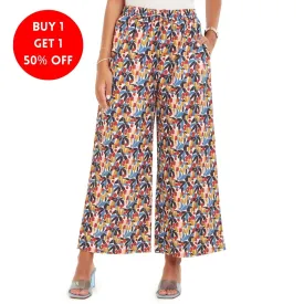 Women summer wide leg pants Blossoms