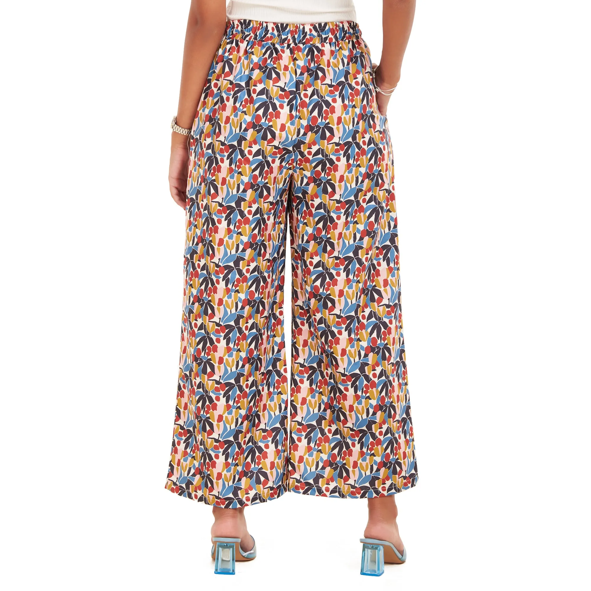 Women summer wide leg pants Blossoms