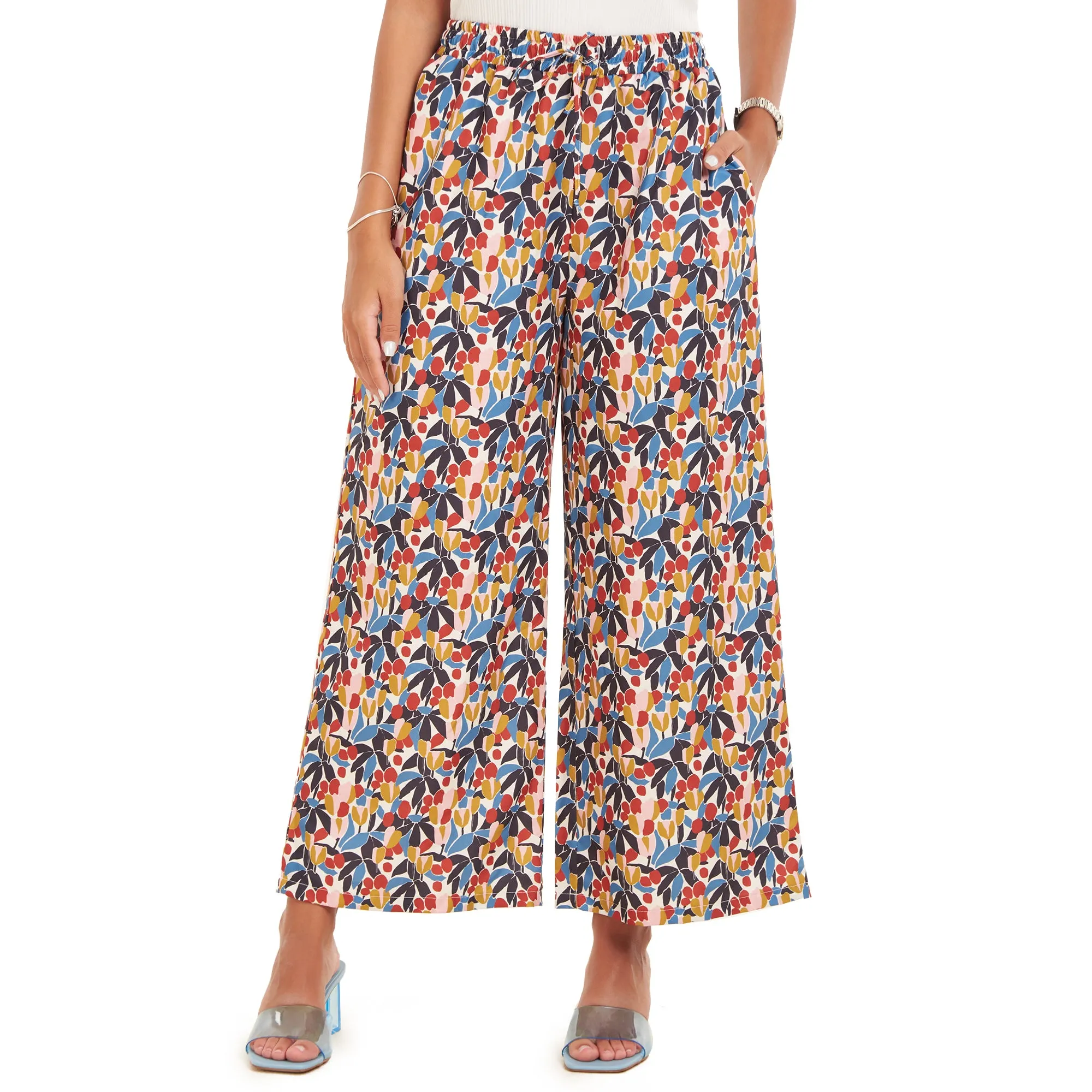 Women summer wide leg pants Blossoms