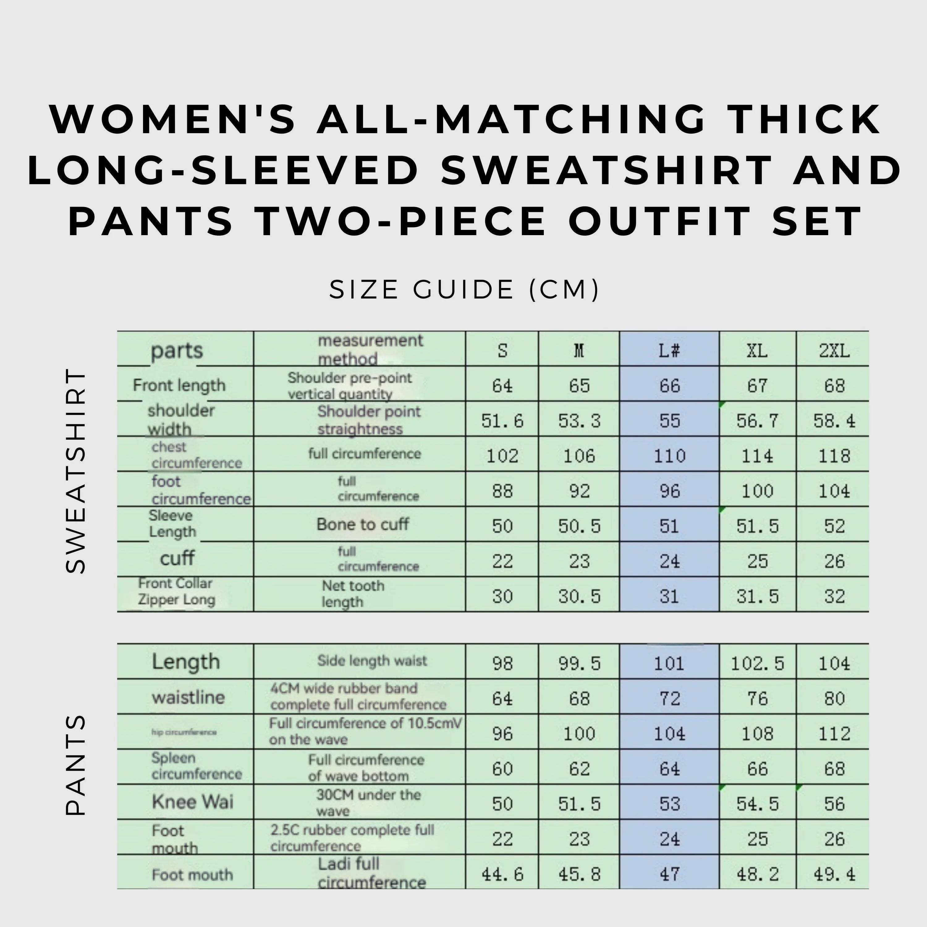 Women's All-matching Thick Long-sleeved Sweatshirt and Pants Two-piece Outfit Set