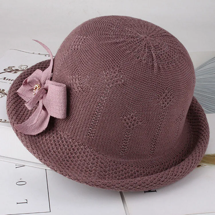 Women'S Hats Korean Version Of The Fashion Alice Along The Flower Knitted Women'S Hats Sun Hats