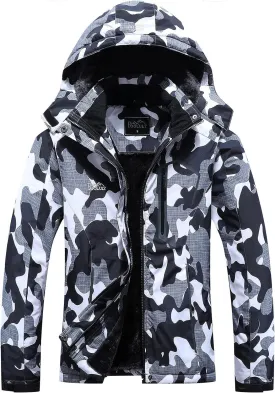 Women'S Ski Jacket Warm Winter Waterproof Hooded Jackets