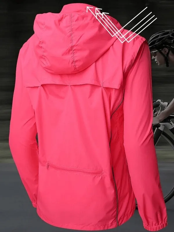 Women's Waterproof Reflective Bicycle Jackets With Long Sleeves - SF0135