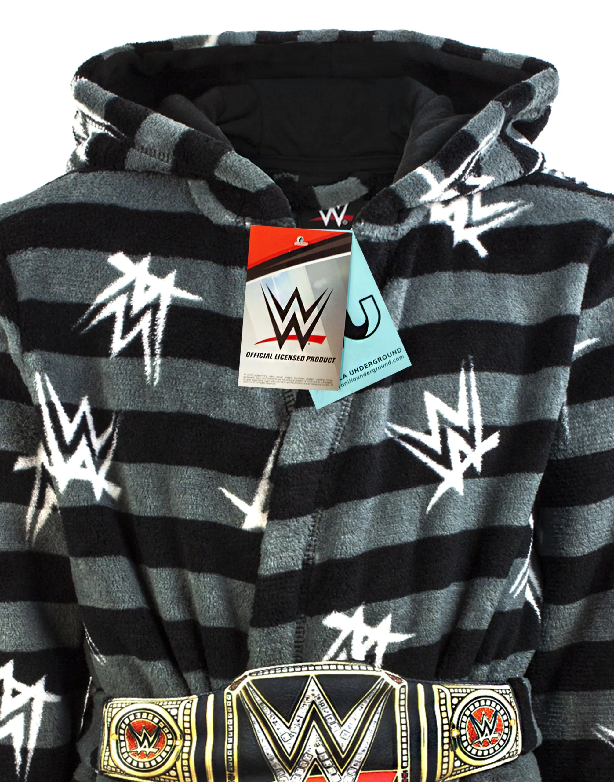 WWE Championship Belt Boys Grey Bathrobe