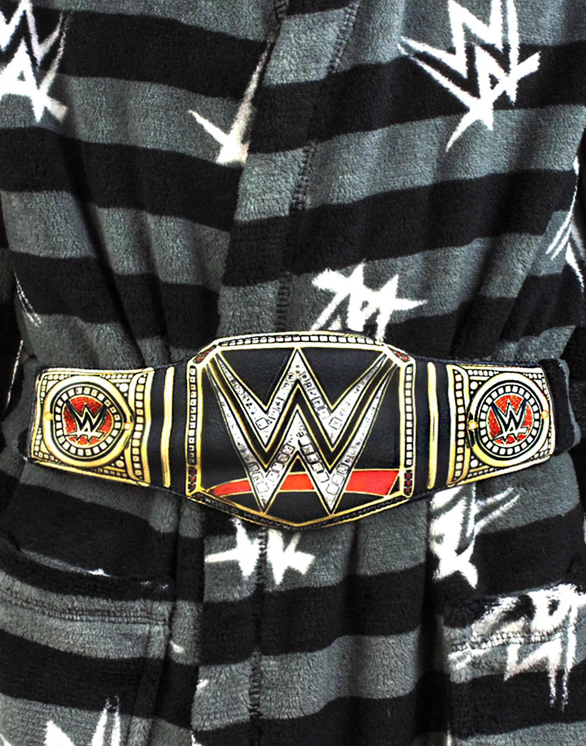 WWE Championship Belt Boys Grey Bathrobe