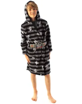 WWE Championship Belt Boys Grey Bathrobe